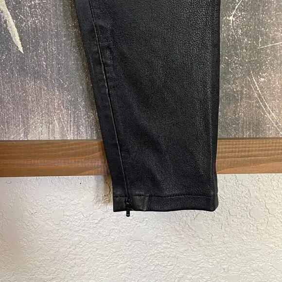 Victoria Beckham Black Leather Zip Pants‎ Leggings Size 27 - Picture 10 of 11